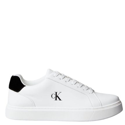ΑΝΔΡΙΚΑ SNEAKERS CALVIN KLEIN CLASSIC CUPSOLE LACEUP LTH BRIGHT WHITE BLACK ΛΕΥΚΟ