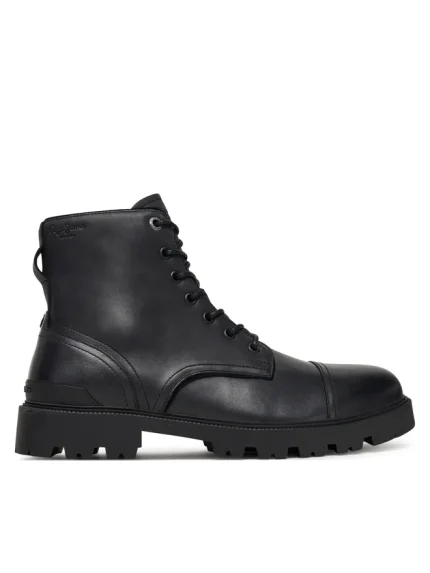 ΑΝΔΡΙΚΑ ΜΠΟΤΑΚΙΑ ΑΡΒΥΛΑΚΙΑ ΜΕ ΚΟΡΔΟΝΙΑ ΚΑΙ ΦΕΡΜΟΥΑΡ PEPE JEANS RYAN BRIT M BLACK ΜΑΥΡΟ